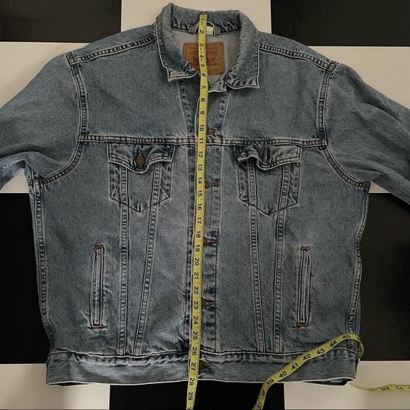 Vintage Levi’s Denim Jacket Harley Davidson Patch Size Large Trucker Streetwear - Picture 12 of 12